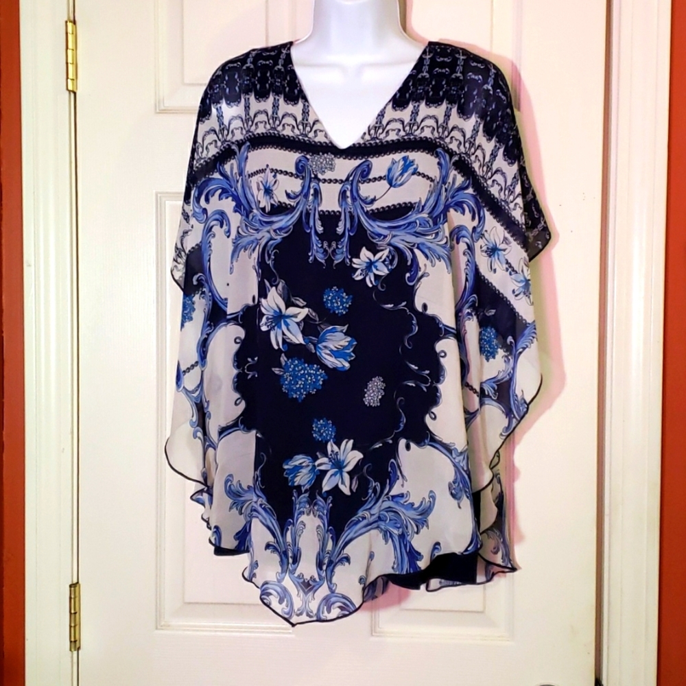 roz & Ali Silky overlay top with attached tank top